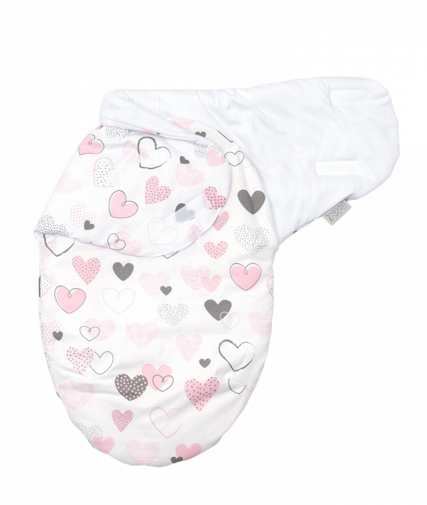 Amy Baby Swaddle Inimioare Bumbac Alb, 72x60 cm