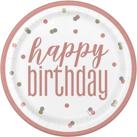 Farfurii Happy Birthday Roz Unique
