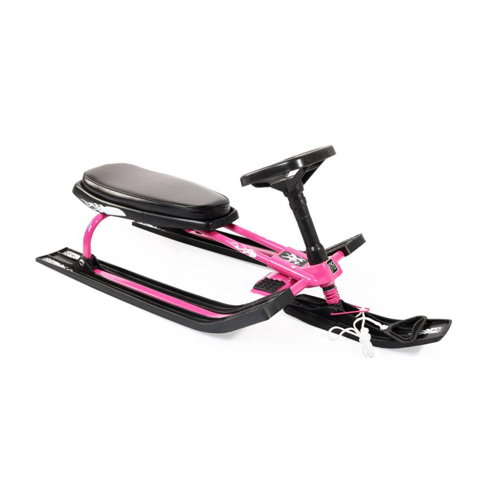 Săniută Moni Snowy Pink cu Volan | Alunecare Sigură - imagine 2