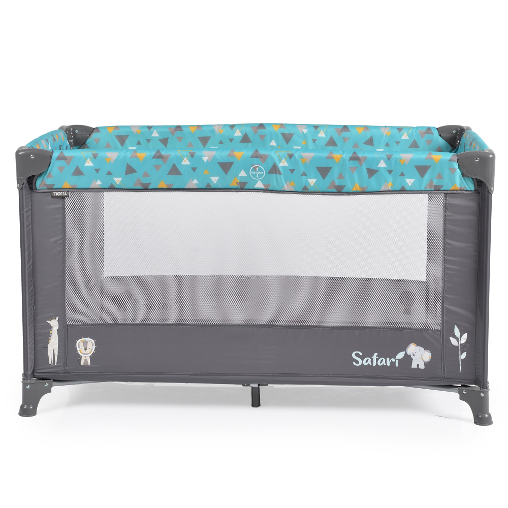 Patut Pliabil Moni Safari Turquoise, cu Nivel si Saltea - imagine 5