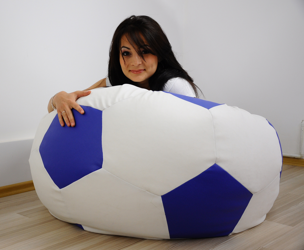 Fotoliu Minge Telstar Junior White & Blue Pufrelax - imagine 2
