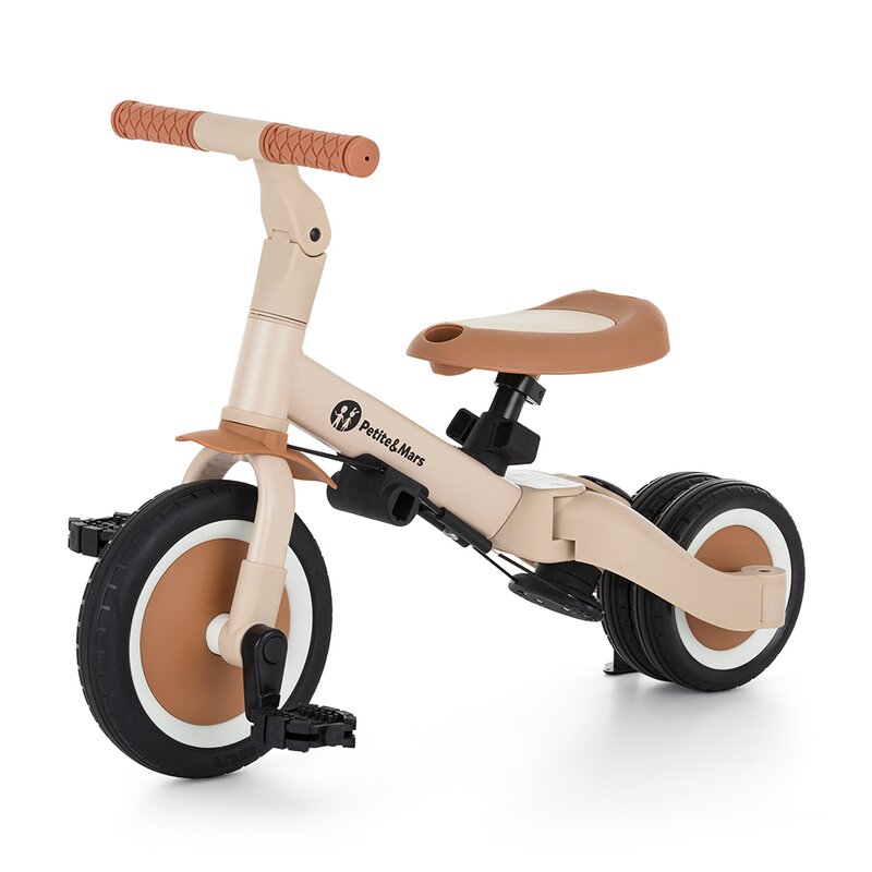 Tricicleta Petite&mars Turbo 5 in 1, Bej - imagine 7