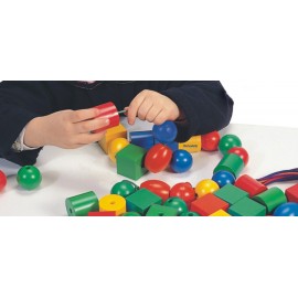 Forme geometrice de insirat Miniland, set 100 piese - imagine 6
