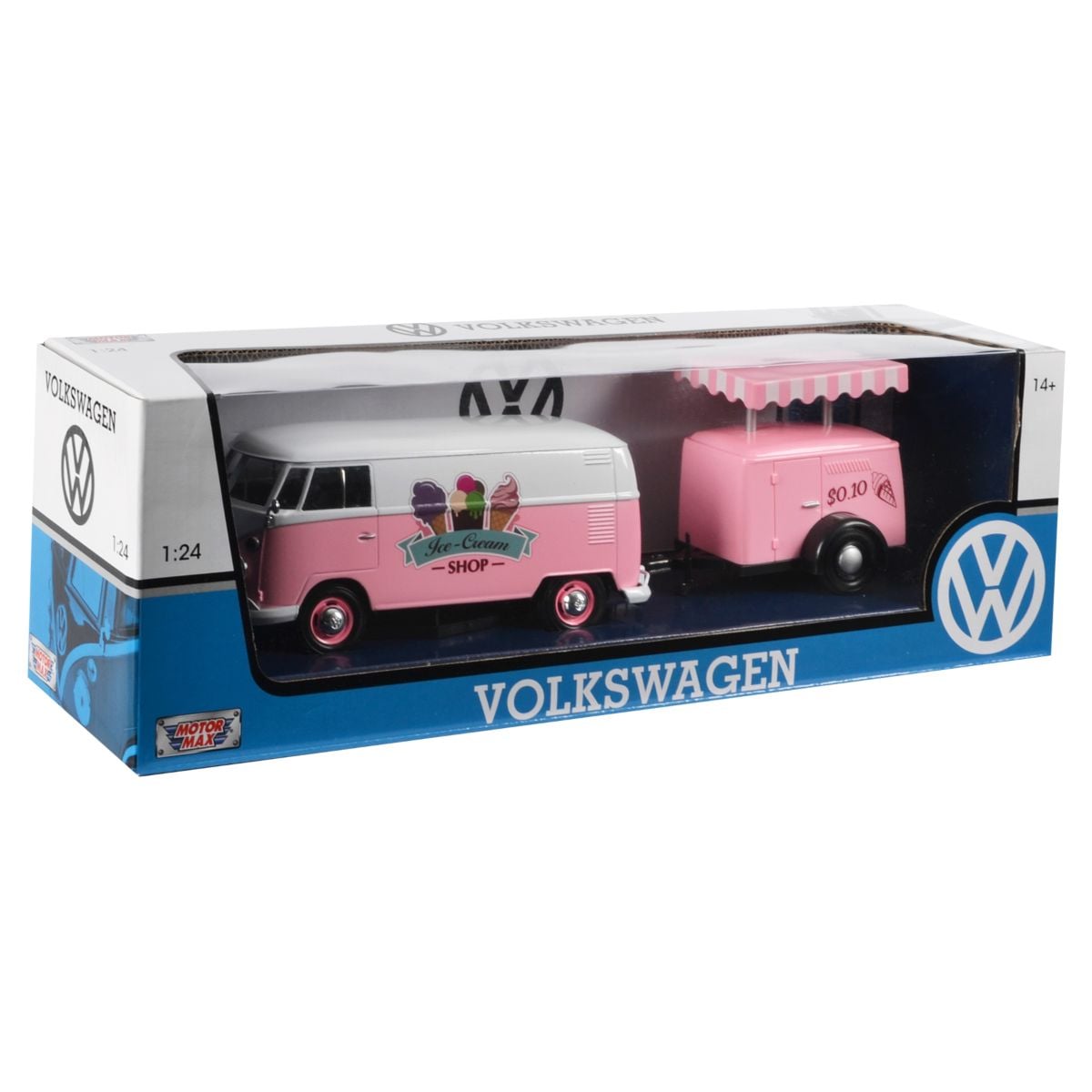 Motormax VW T1 Ice Cream 1:24 cu Remorcă