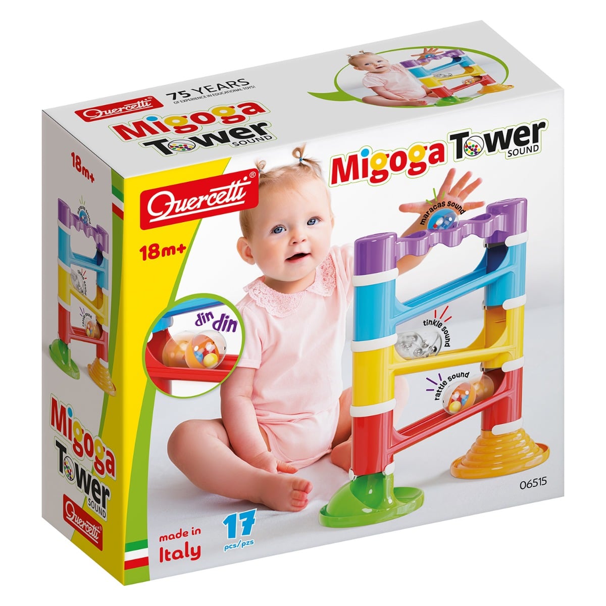 Turn cu bile sonore Quercetti Migoga 17 piese