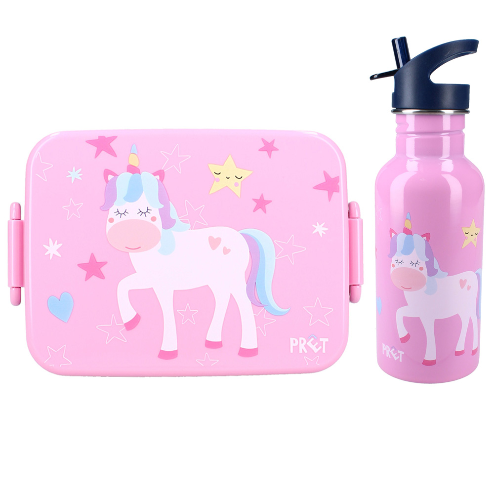 Set Cutie & Sticlă Inox Unicorn Pink - imagine 3