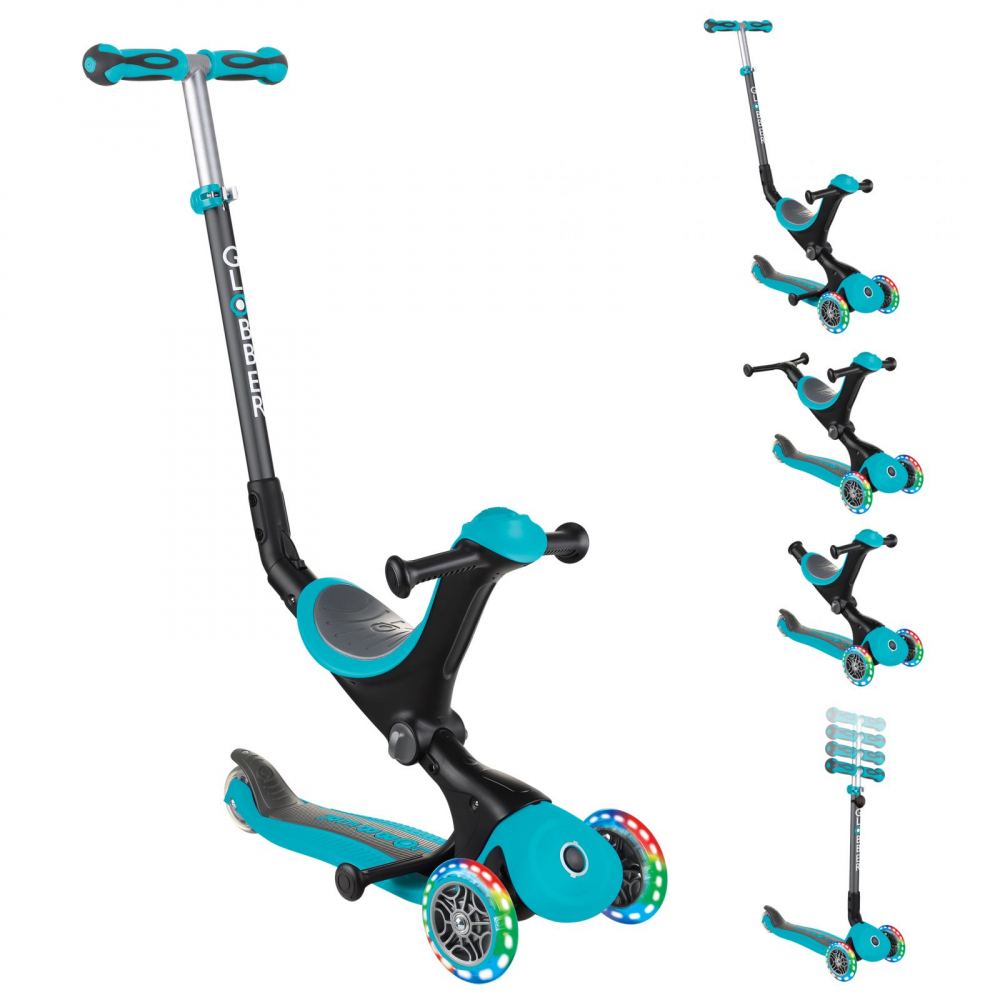 Globber Go-Up 4 in 1 Deluxe Lights Turquoise - imagine 3