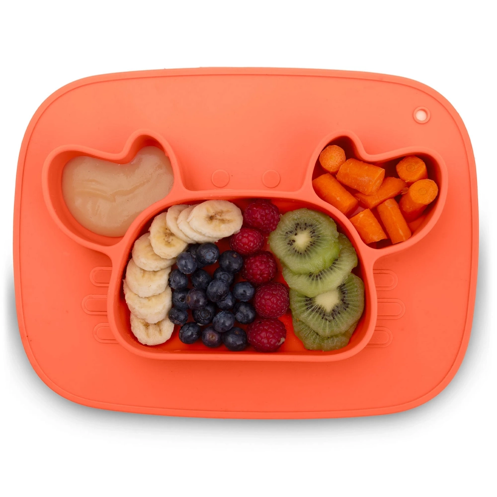 Farfurie Crab Rosu Ricokids Compartimentata Fara BPA - imagine 2