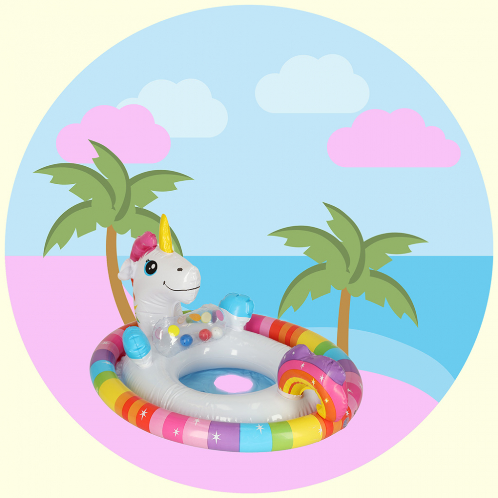 Colac Gonflabil Copii Unicorn Vesel Ikonka - imagine 4