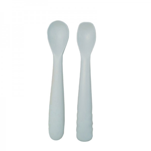 Set 2 linguri Bo Jungle din silicon, gri, pentru bebeluși