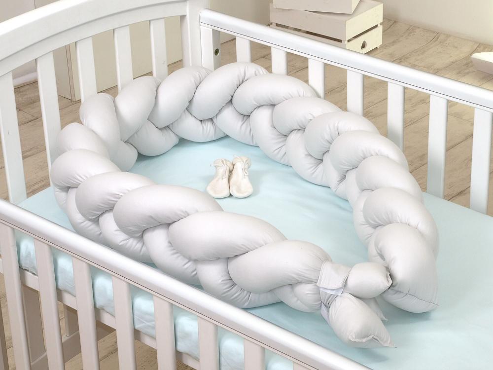 Aparatoare Pat Bumper Pj Baby Bumbac Gri, 180x21 cm