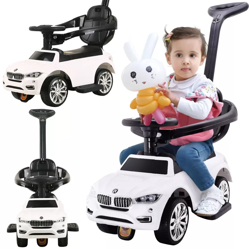 Masinuta Nicekids White cu maner parental