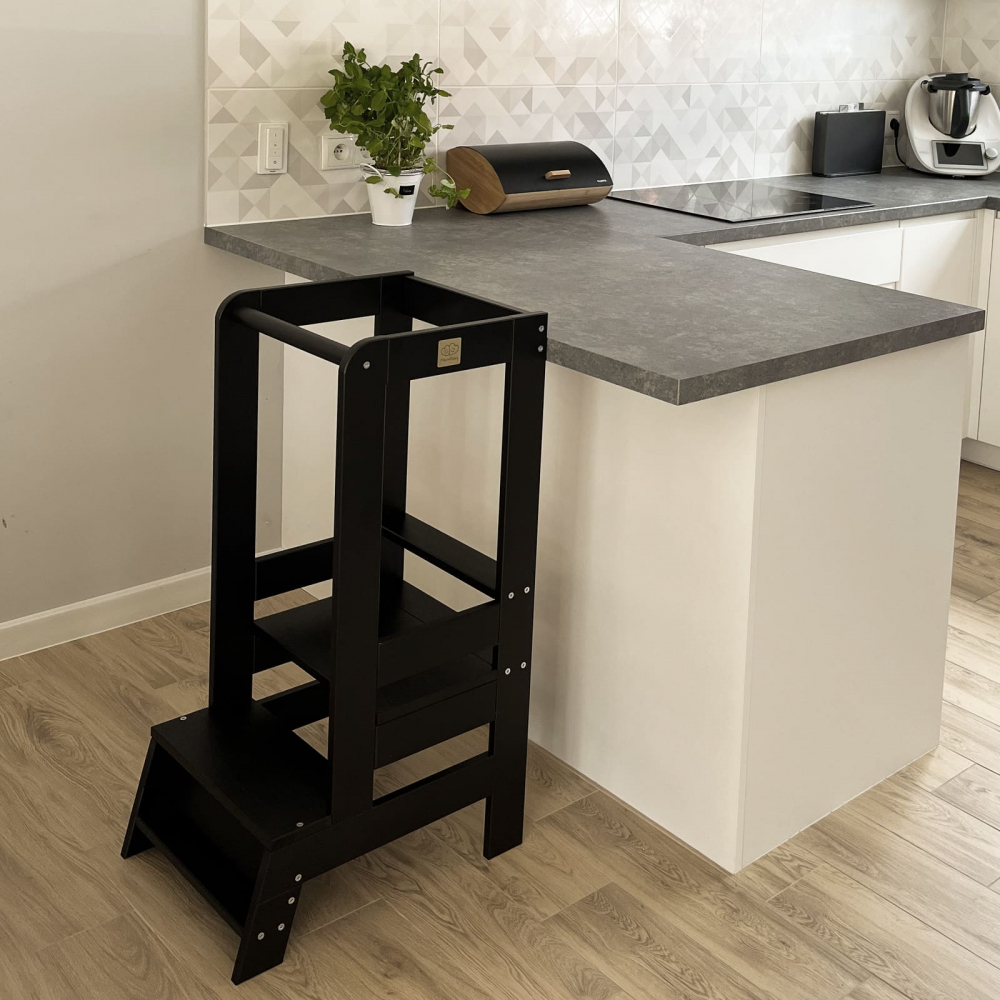 Inaltator Learning Tower MeowBaby Negru - imagine 6