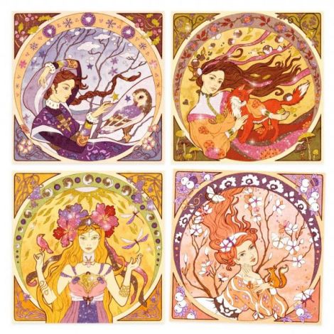 Kit Pictură Sclipici Inspired by Mucha Djeco - imagine 2