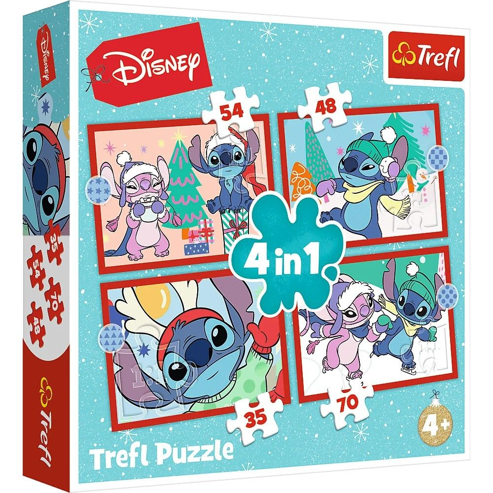 Puzzle Trefl Lilo Stitch 4in1 Crăciun