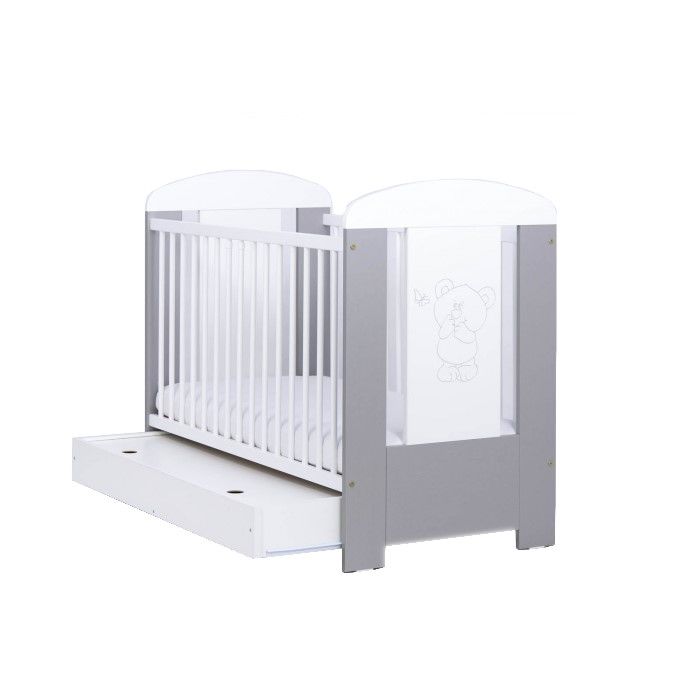 Patut Drewex Bear Silver cu Sertar si Saltea - imagine 8