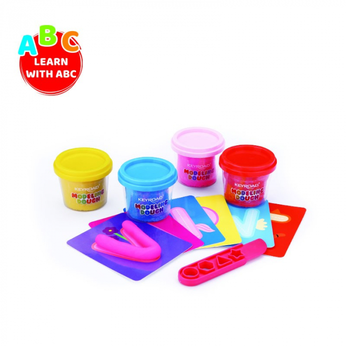 Plastilina Baby Line Keyroad | Set creativ 4 culori + litere