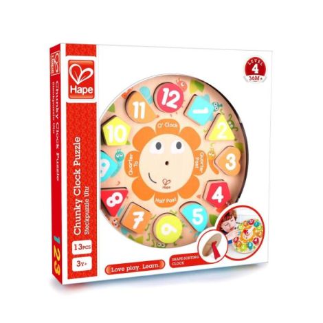 Puzzle Ceas din Lemn Hape - Dezvoltă Abilități - imagine 3