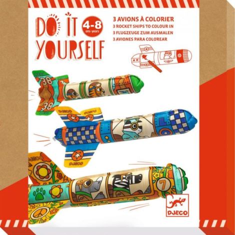 Joc DIY Avioane Djeco - Colorat & Zbor - imagine 4