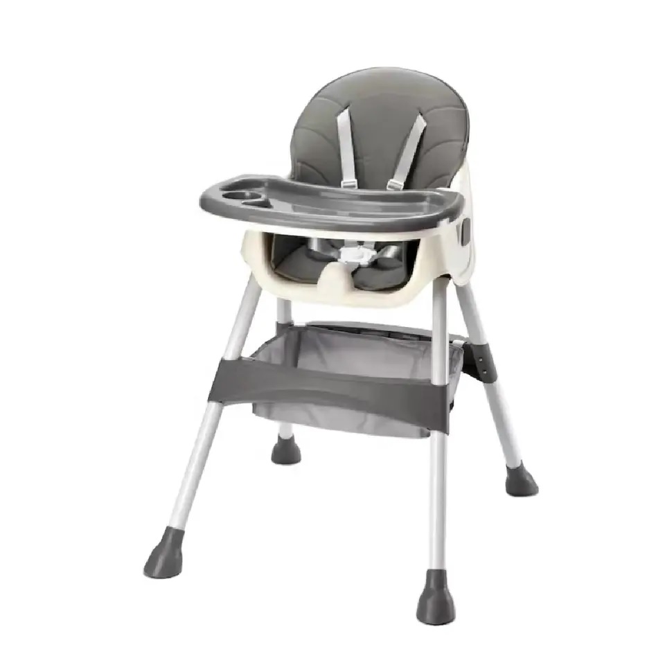 Scaun de masa Little Mom Dinner Grey, Transformabil - imagine 8
