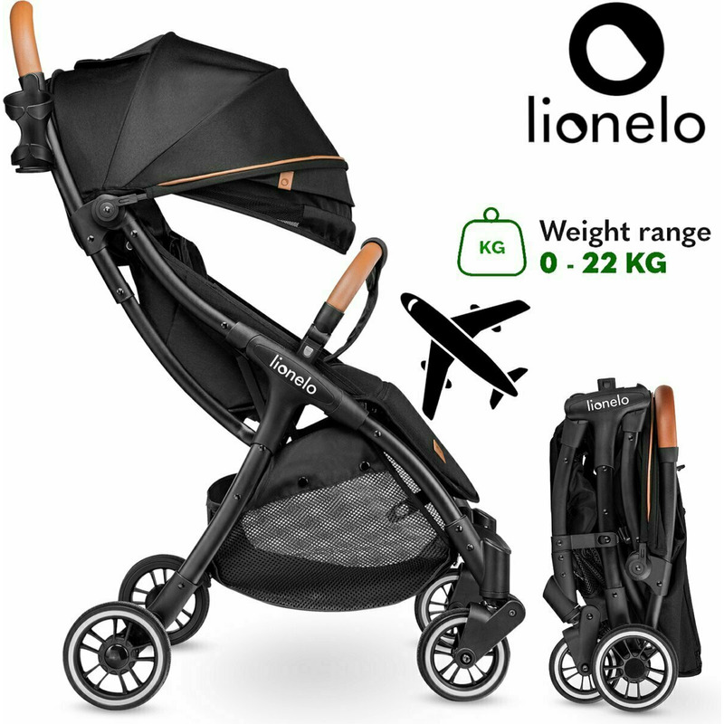 Lionelo Julie One Carucior Compact, 0-22kg, Negru-Auriu - imagine 9