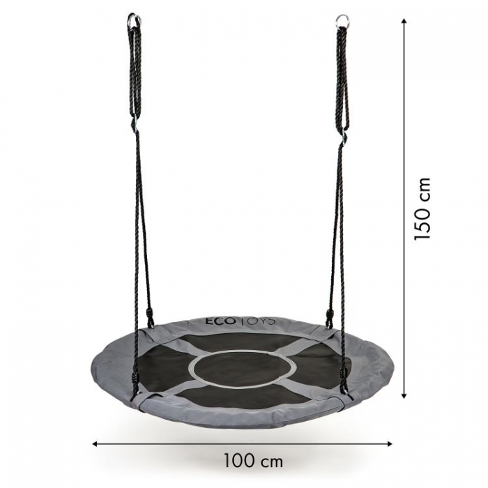 Leagan cuib Ecotoys MIR6001 gri 100cm - imagine 2