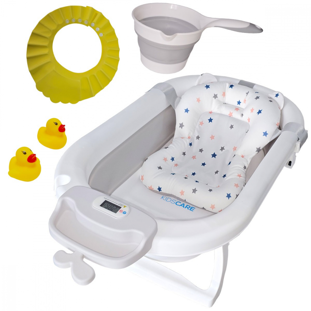 Cadita pliabila KidsCare Gri | Baie sigura pentru bebelusi - imagine 5