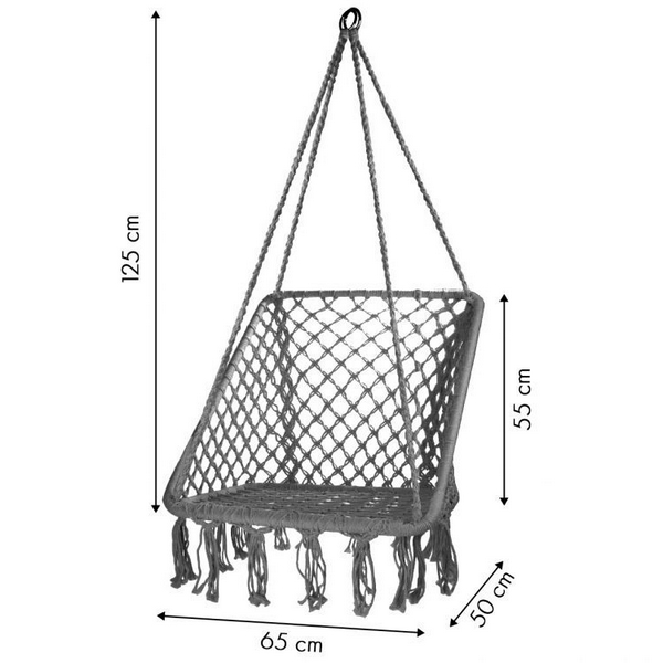 Leagan Suspendat Modernhome Gri - Confort Excepțional - imagine 2