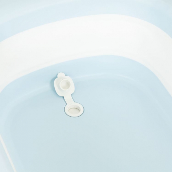 Cadita baie pliabila Ecotoys Gri, cu dop scurgere - imagine 7