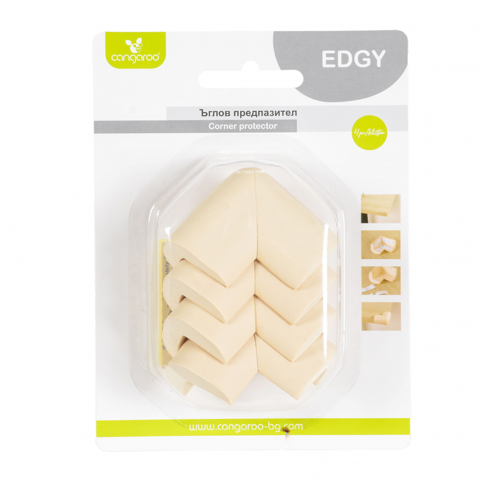 Set 4 Protectii Colturi Cangaroo Edgy Bej - imagine 3