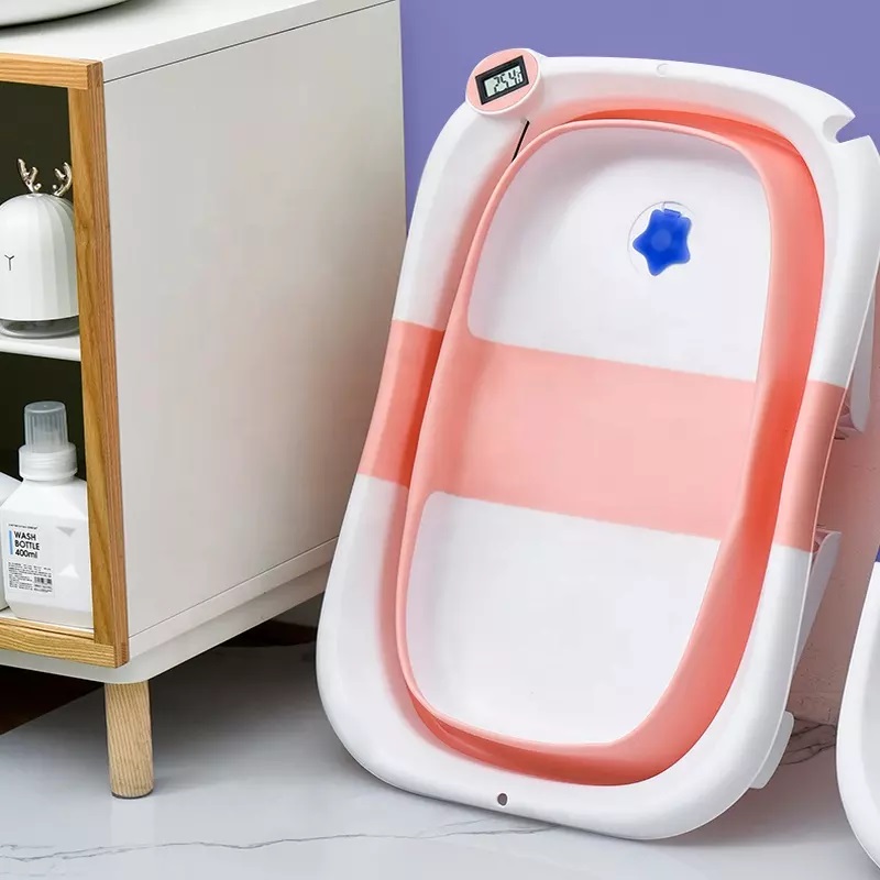 Cadită Little Mom Pink Pliabilă cu Termometru