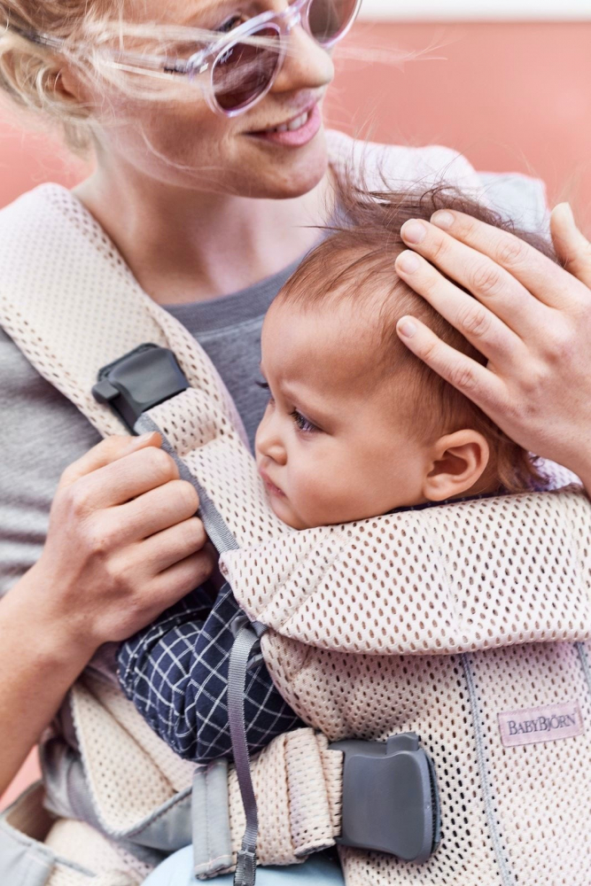 Babybjorn One Air Pearly Pink - Ergonomic 3D Mesh - imagine 4