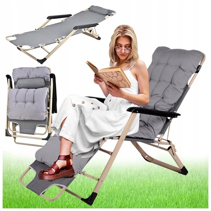 Sezlong Pliabil Ikonka - Relaxare la Plajă sau Grădină - imagine 3