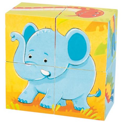 Puzzle Animale Salbatice Goki | Lemn Educativ 2+