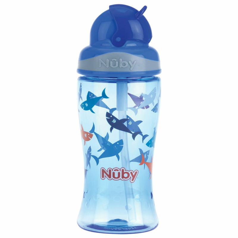 Cana Nuby 360 ml Anti-alunecare cu Pai Albastru - imagine 4