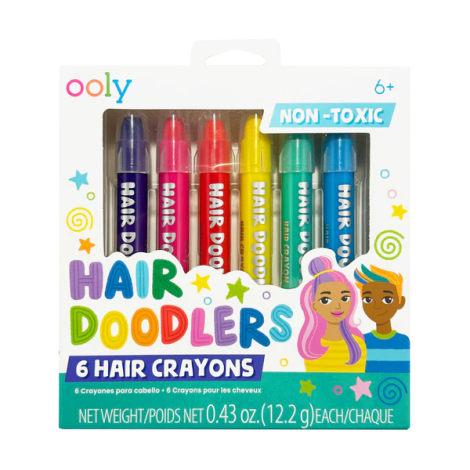 Ooly Hair Doodlers - Creioane Colorate Par 6 Culuri