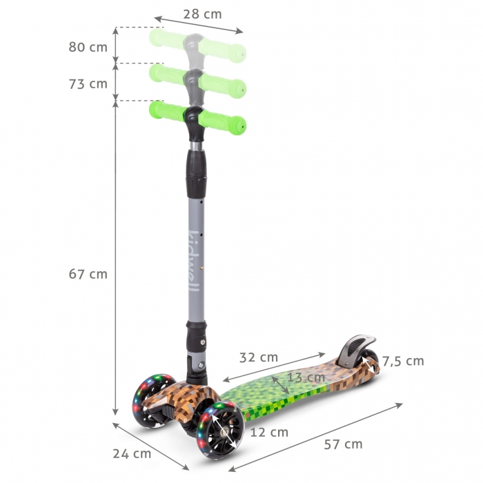 Trotineta Kidwell Vento Game Pliabila, LED, 3 Ani+ - imagine 6