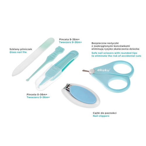 Kit Manichiură Bebeluși Akuku Blue, Formă Măr - imagine 2