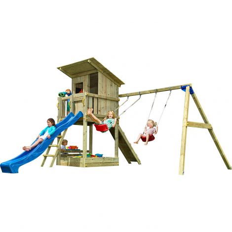 Spațiu Joacă Beach Hut BlueRabbit cu Tobogan și Leagăn