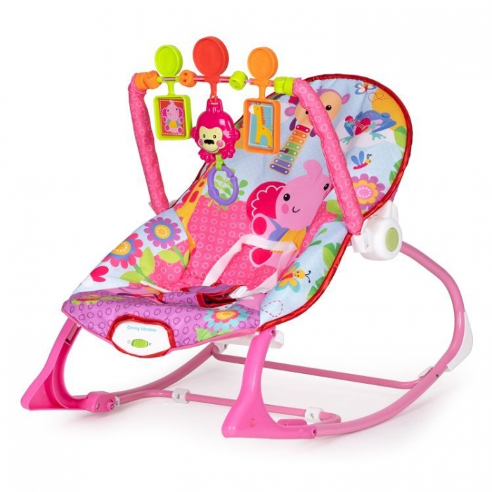 Balansoar cu vibrații 2in1 Ecotoys, Roz - imagine 6