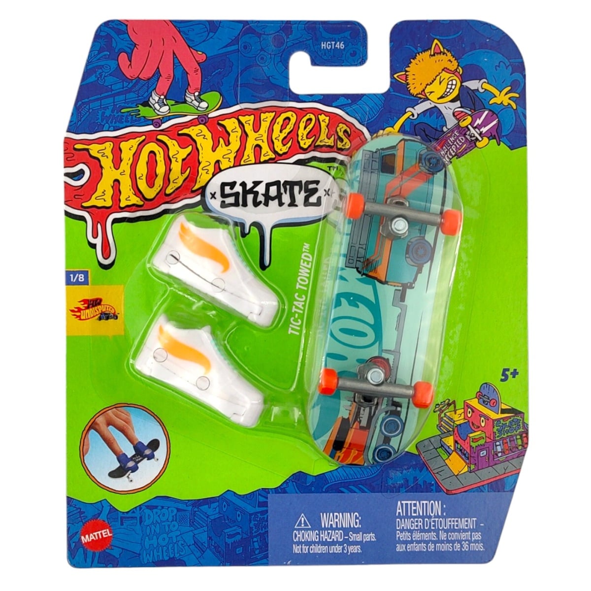 Set Mini Placa Skateboard Hot Wheels cu Pantofi