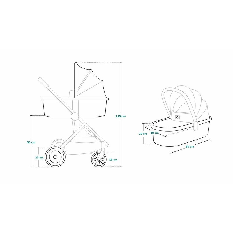 Carucior Lionelo Amber 2 in 1 Aluminiu Roz - imagine 8