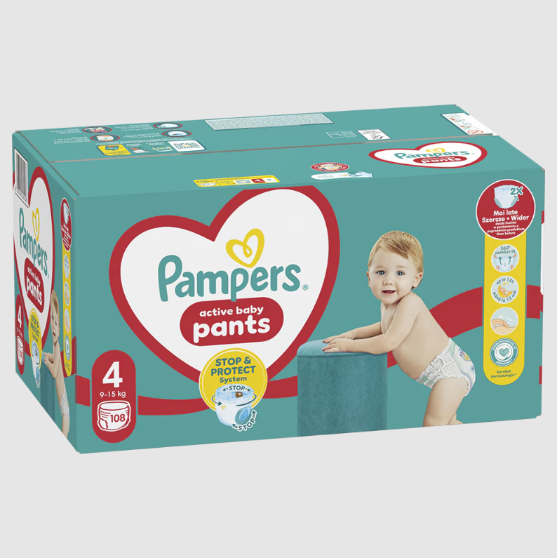 Pampers Pants 4 Mega Box: 0% Scurgeri, 9-15 kg