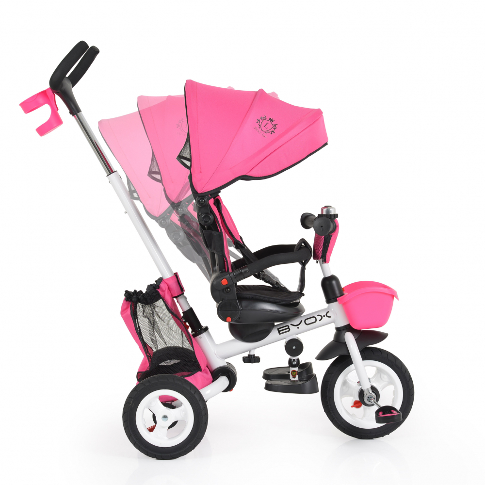Tricicleta Byox Flexy Lux Pink, Pliabilă cu Mâner Parental - imagine 7