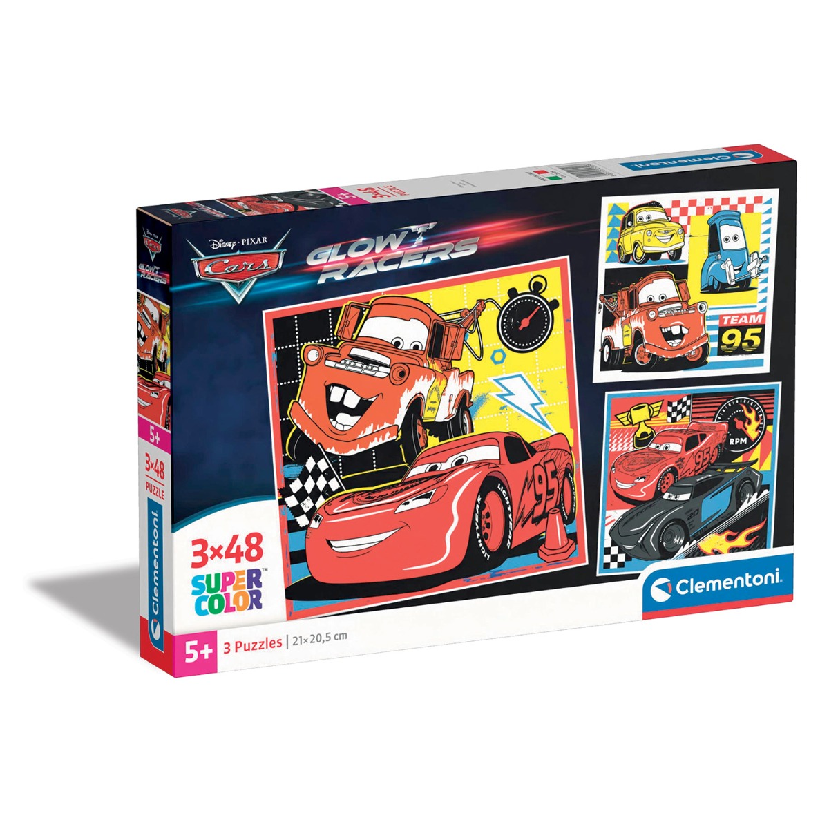 Puzzle Clementoni Disney Cars Glow Racers 3x48 piese