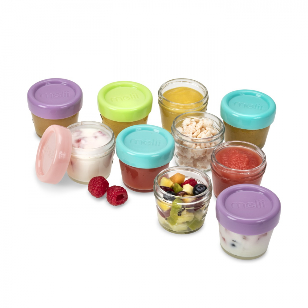 Set 12 Recipiente Sticlă Melii 118ml pentru Hrană Bebe