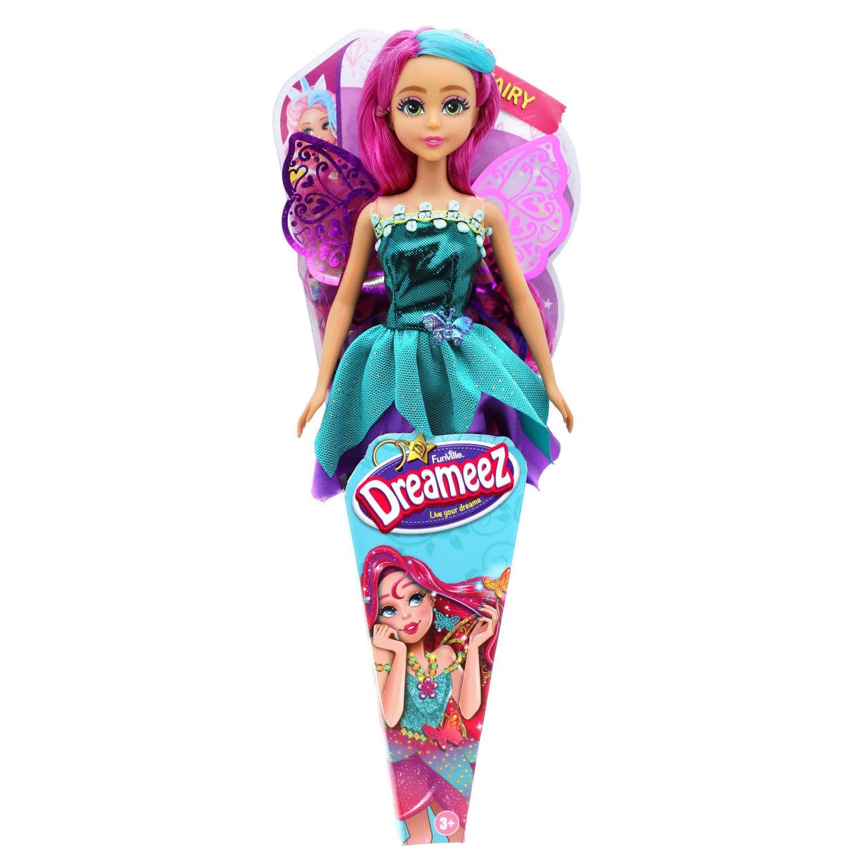 Păpușa Zână Dreameez Păr Mov, 29 cm