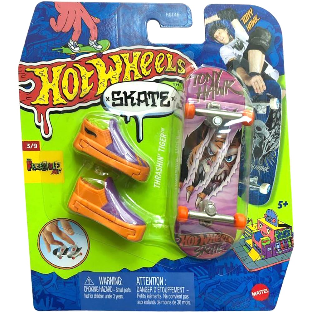 Set Placa Skateboard Hot Wheels Thrashin Tiger