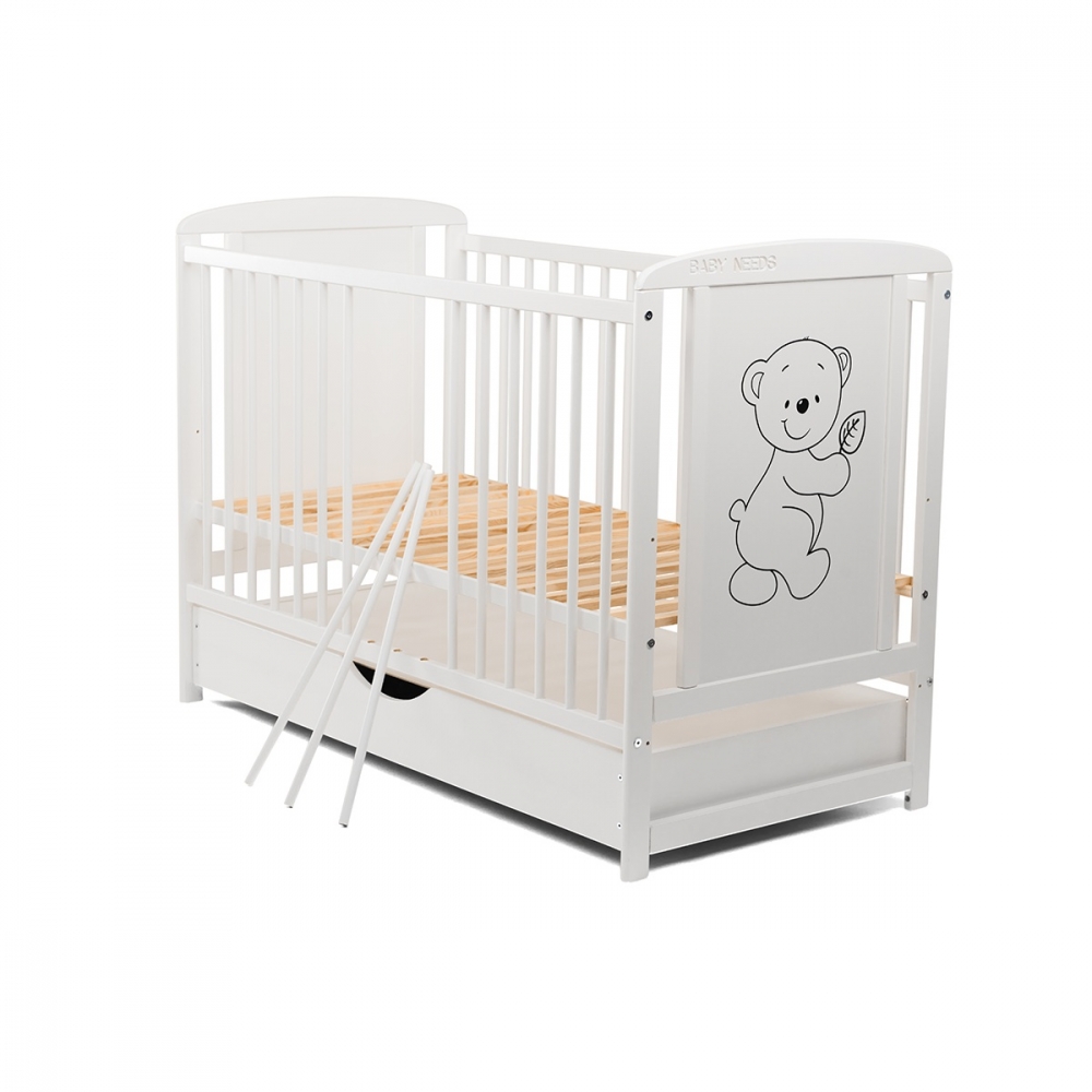 Patut Timmi Babyneeds 120x60 Alb cu Sertar - imagine 6