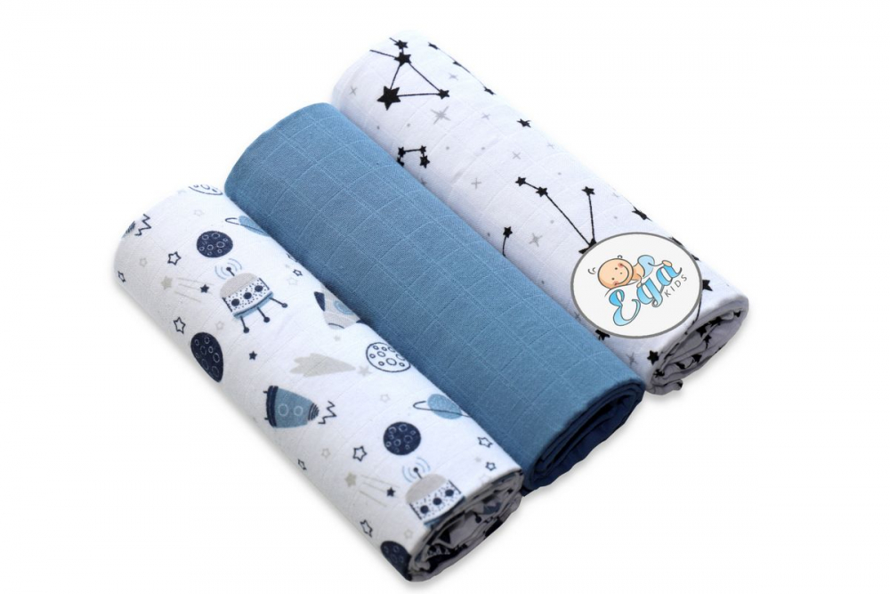 Set 3 Scutece Bumbac Egakids 60x80 cm - imagine 2